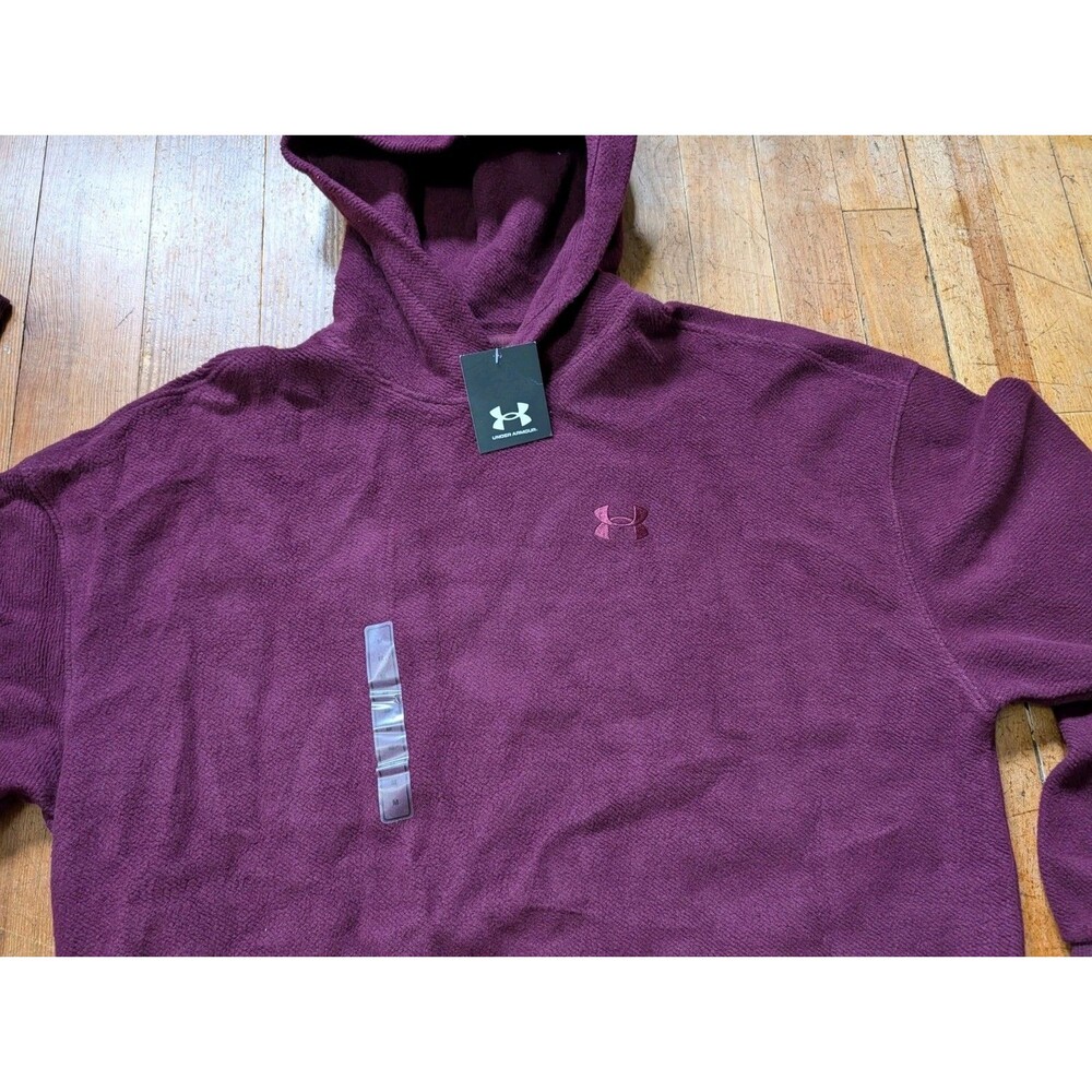 Under Armour Icon Fleece Oversized Hoodie Womens Size M Burgundy Maroon Pullover